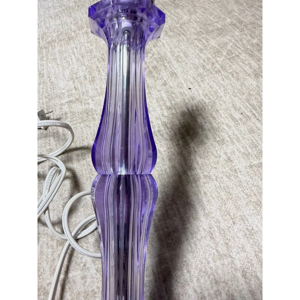 Vintage 2005 Purple Acrylic Lucite Table Lamp Base Y2K Retro Model L8115B